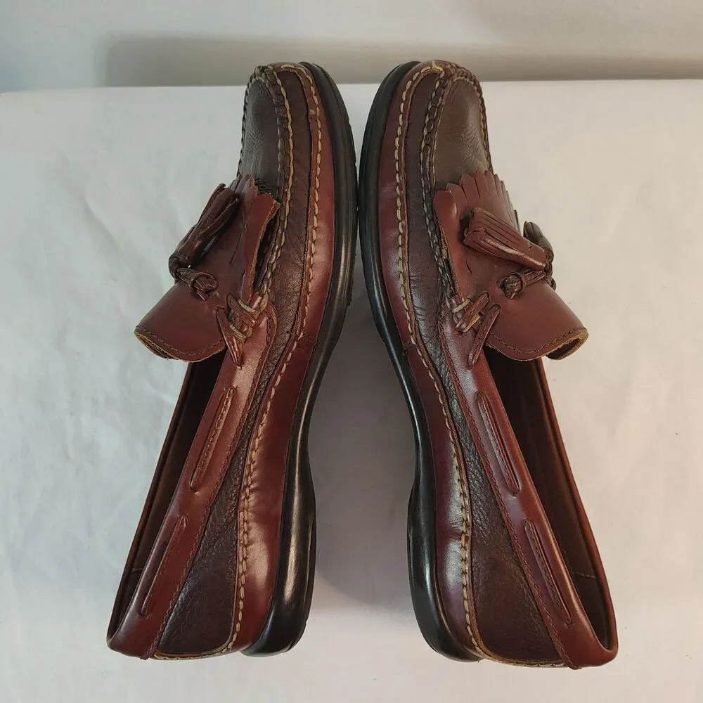 JOHNSTON & MURPHY Aragon II 2 Tone Brown Kiltie Tassel Loafers Men Sz 8M